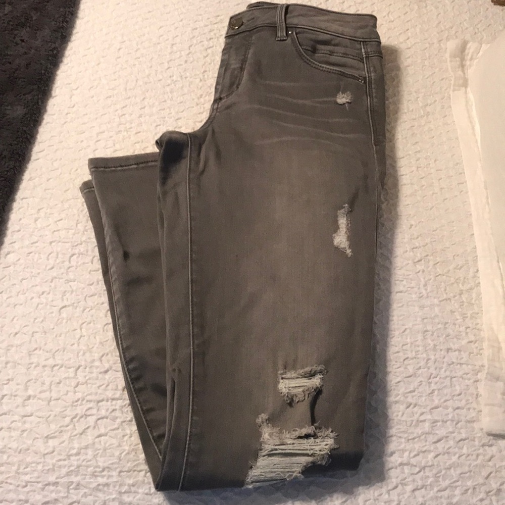 Bebe distressed skinny jeans